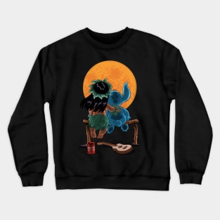 Alien and Girl Gazing at the Moon Crewneck Sweatshirt